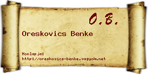 Oreskovics Benke névjegykártya